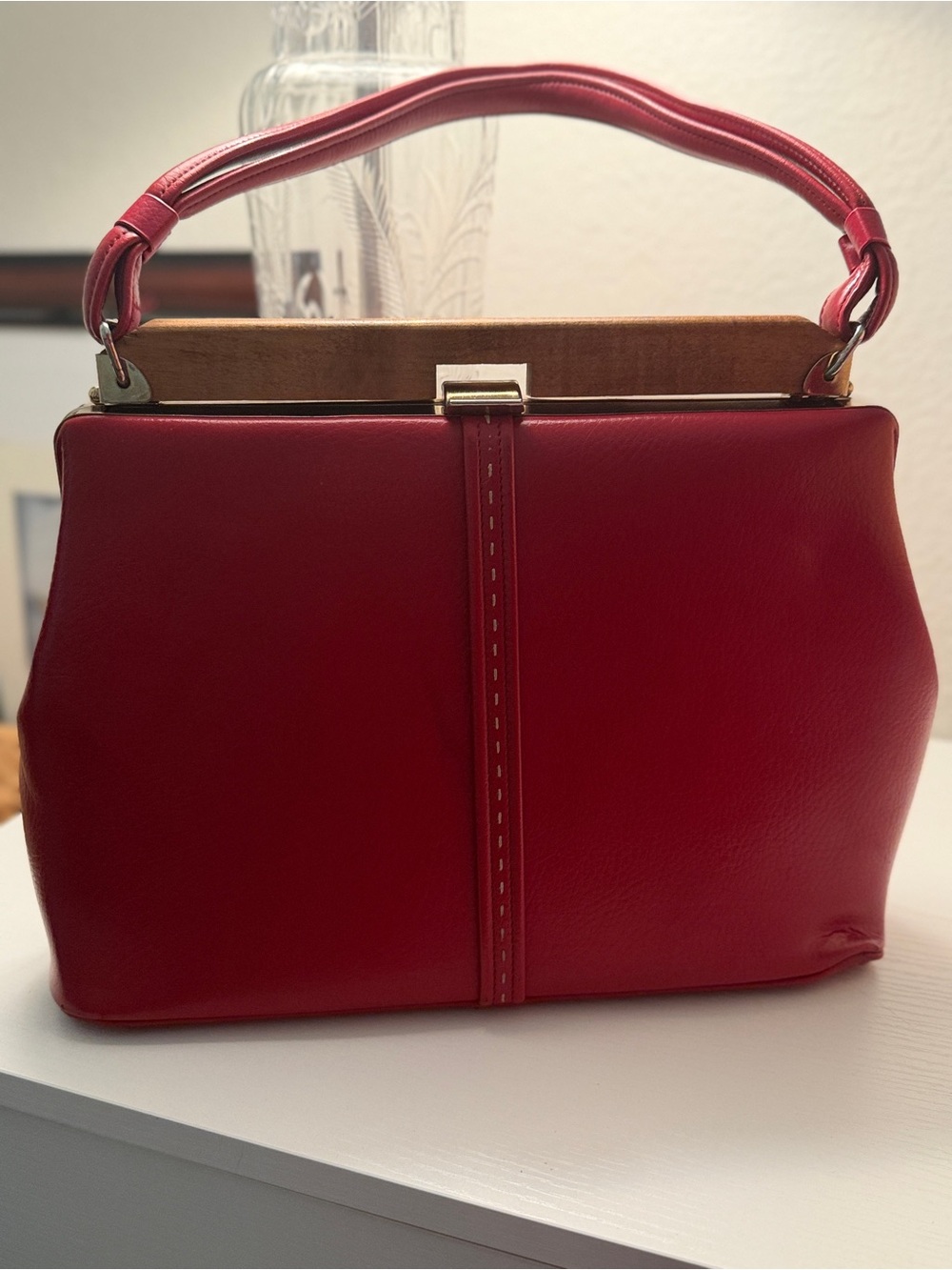 Vintage Classic Red Women's Top-Handle Bag